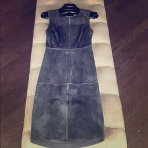 Leather grid from stretch dress